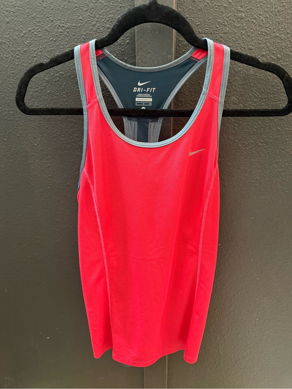 Nike Hot Pink Racerback Dri-FIT Tank with Gray Trim